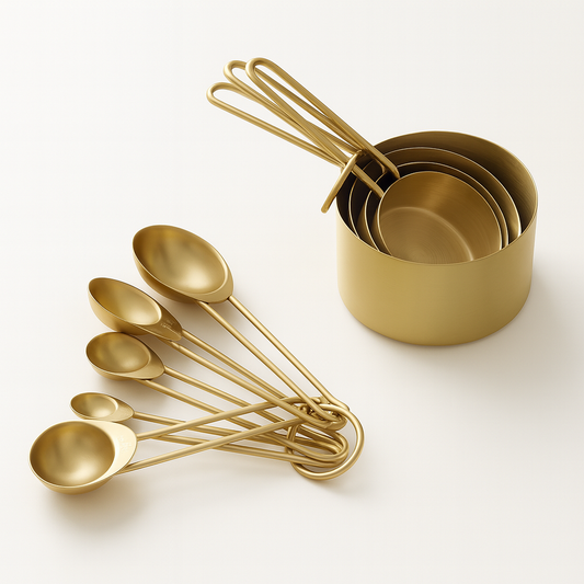 Stainless Steel Gold Measuring Cups and Spoons Set